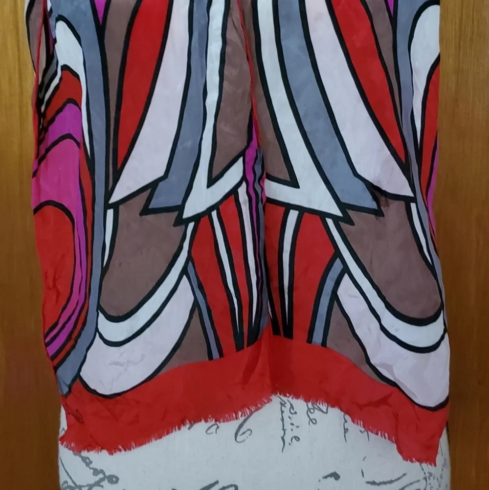 Multi Print Silk Scarf